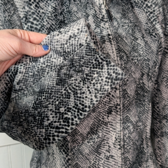 Vintage Taiga Paris Snake Print Zip Front Blazer Jacket Women’s Gray Black - Picture 6 of 12